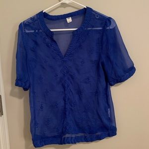 Sheer Cobalt Blouse from Old Navy